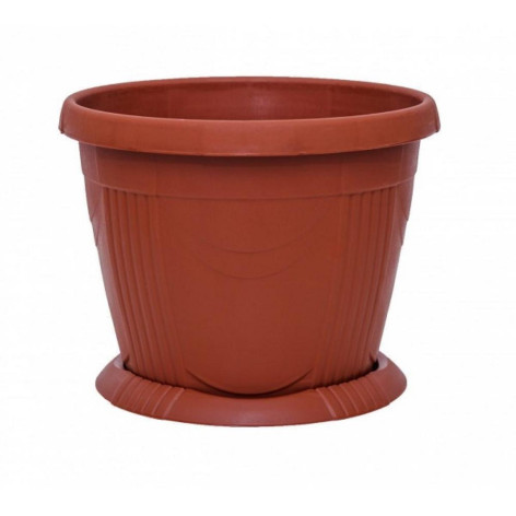 Кашпо пластиковое  2 л поддон тарракот Селенга Ангарск