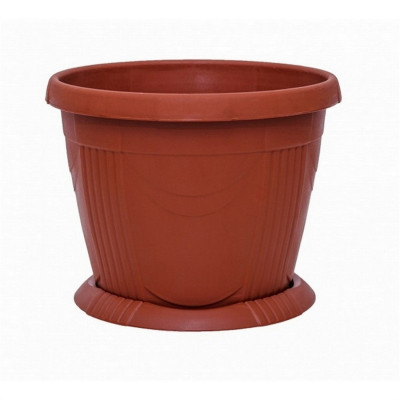 Кашпо пластиковое  3 л поддон тарракот Селенга Ангарск