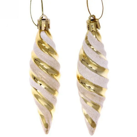 Набор елочных игрушек 2 шт 10 см золотой Сосульки таинственное очарование Серпантин