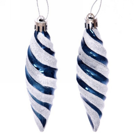 Набор елочных игрушек 2 шт 10 см сапфир Сосульки таинственное очарование Серпантин