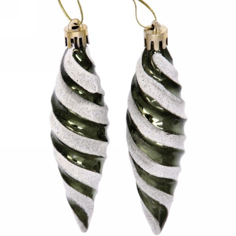 Набор елочных игрушек 2 шт 10 см изумруд Сосульки таинственное очарование Серпантин