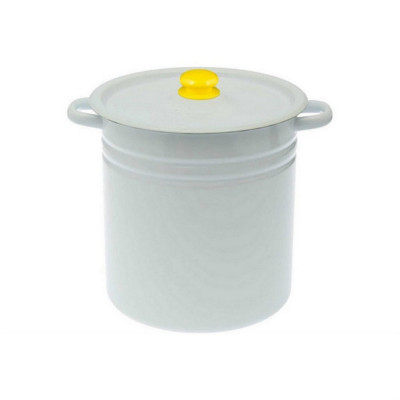 Кастрюля эмалированная 12 л петля палевый Стальэмаль