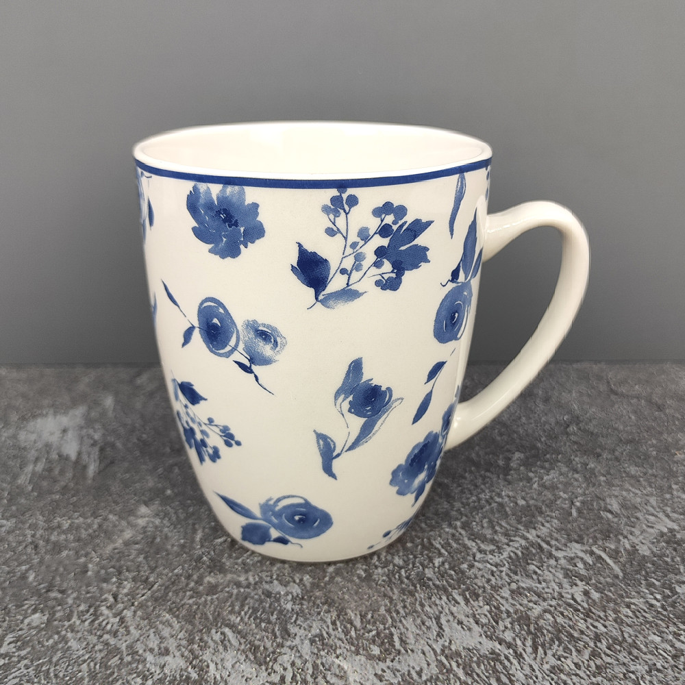 Кружка фарфоровая 340 мл Blue calico Коралл
