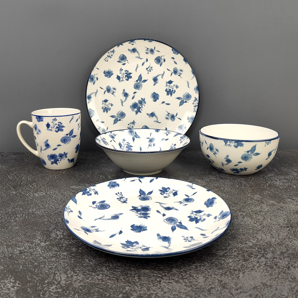 Кружка фарфоровая 340 мл Blue calico Коралл