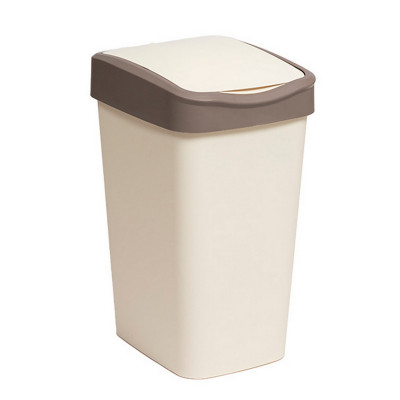 Ведро пластиковое для мусора 20 л с подвижной крышкой слоновая кость шоколад Tandem Violet Ведро пластиковое для мусора 20 л с подвижной крышкой слоновая кость шоколад Tandem Violet