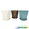 Мини фото Горшок пластиковый 4 л 20*20 см с поддоном в ассортименте Baizheng