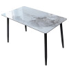 Мини фото Стол керамогранит кухонный 120*70 см мрамор ножки металл черный 7A 2 кор Baizheng