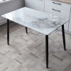 Мини изображение Стол керамогранит кухонный 120*70 см мрамор ножки металл черный 7A 2 кор Baizheng