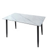 Мини фото Стол керамогранит кухонный 120*70 см мрамор ножки металл черный 7C 2 кор Baizheng