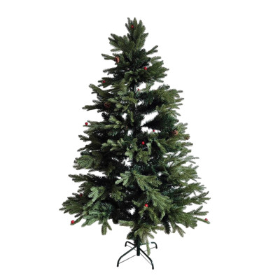 Ель искусственная 210 см побеги литые 60% шишки ягоды белый иней 85-210CM Fex