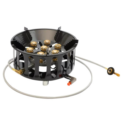 Плита газовая портативная 24,5х21х7 см с магнитн фикс баллон в чемод черно серебристый Grower Плита газовая портативная 24,5х21х7 см с магнитн фикс баллон в чемод черно серебристый Grower