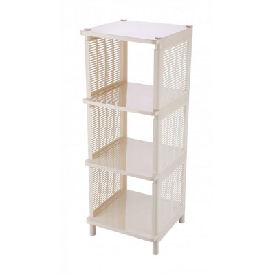 Этажерка пластиковая 4-х ярусная 315х327х860 мм универсальная слоновая кость Лайт Альтернат