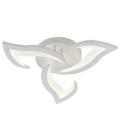 Люстра светодиодная 3 плафона 54,2*7,5 см 42 Вт 3024LM 12м2 3 цвета пульт белый Baizheng