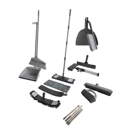 Набор пластиковый для уборки №05 комплект 12 предметов Графит Baizheng