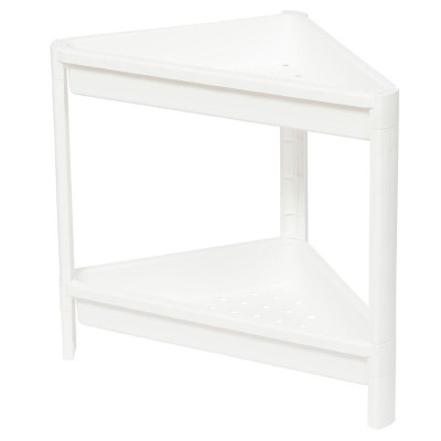 Этажерка пластиковая угловая 2-х ярусная  белый Vikea Violet