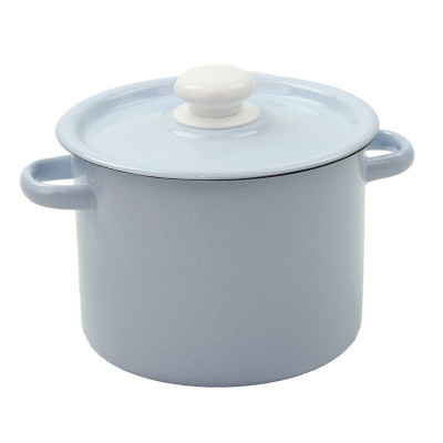 Кастрюля эмалированная 3,5 л пласт кнопка серо-голубой Стальэмаль
