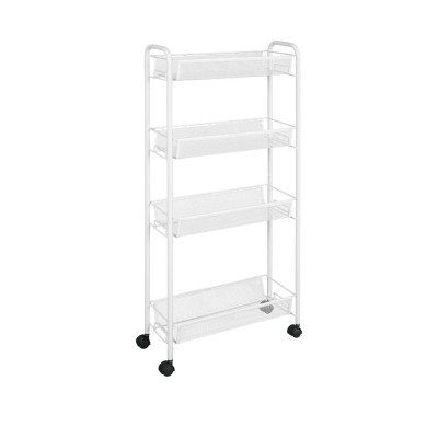 Этажерка металлическая 4-х ярусная 48х18х98,5 см белый Ладья 14 К ЗМИ