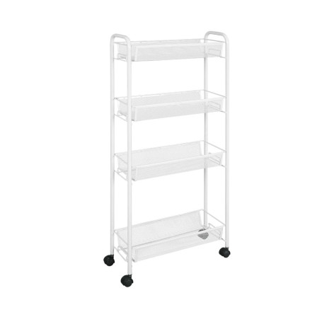 Этажерка металлическая 4-х ярусная 48х18х98,5 см белый Ладья 14 К ЗМИ