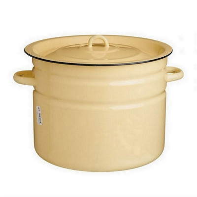 Бак эмалированный 20 л крышка петля палевый Стальэмаль