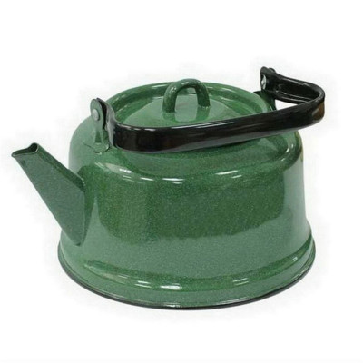 Чайник эмалированный 3,5 л петля зеленый рябчик Стальэмаль