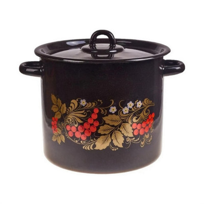 Кастрюля эмалированная 3,5 л петля черный Рябинушка Стальэмаль