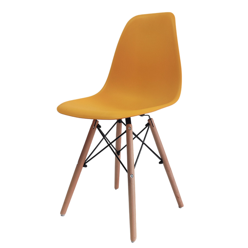 Стул Eames из полипропилена 43×46×84 см, желтый, до 100 кг