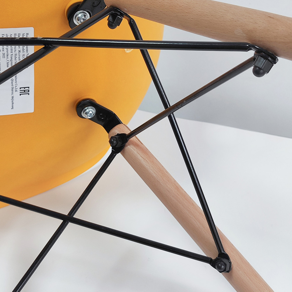 Стул Eames из полипропилена 43×46×84 см, желтый, до 100 кг