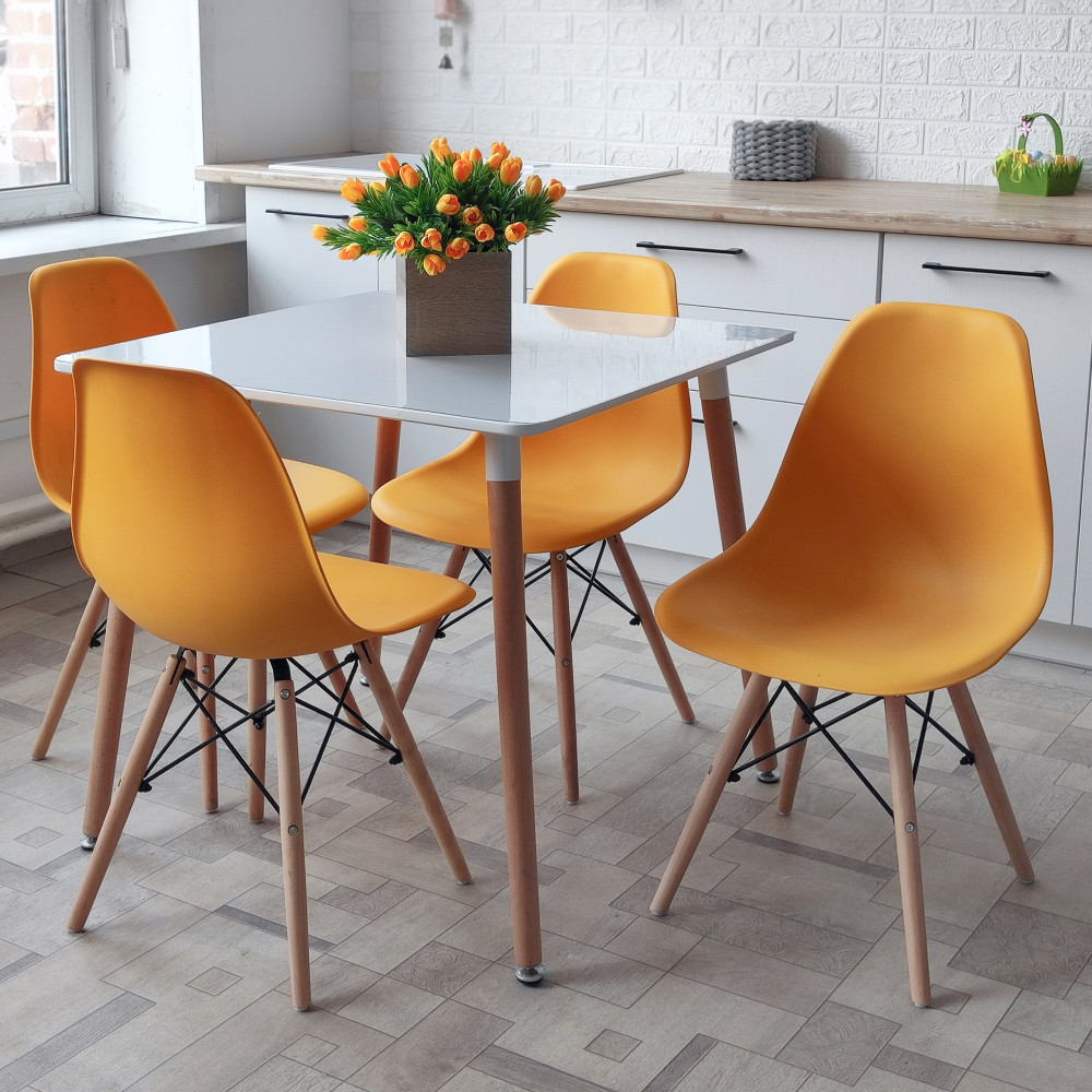 Стул Eames из полипропилена 43×46×84 см, желтый, до 100 кг