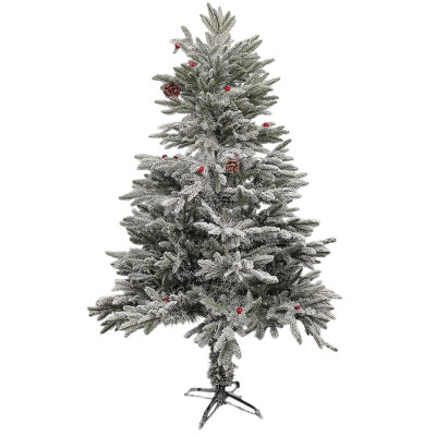Ель искусственная 150 см литая d80 см 29 вет ягоды белый иней мет подстав 85-150CM Fex