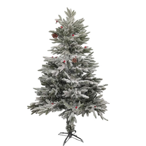 Ель искусственная 210 см побеги литые 60% шишки ягоды белый иней 85-210CM Fex