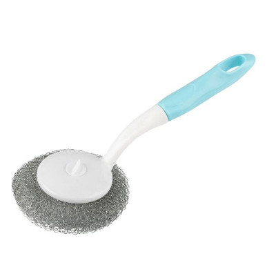 Губка металлическая для посуды 24х8,5х15 см с пластиковым держателем SM-05 Рыжий кот Губка металлическая для посуды 24х8,5х15 см с пластиковым держателем SM-05 Рыжий кот