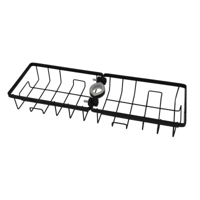 Полка металлическая для ванной 1 ярусная 30.5х10.2х4 см на смеситель черный Baizheng