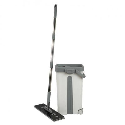 Набор ведро пластиковое с отжимом 12 л + швабра металл вращение 360° под упак Baizheng
