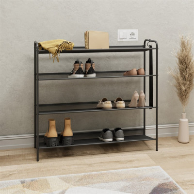 Подставка металлическая для обуви 4-х ярусная  87х26х79,5 см графит Женева 34 ЗМИ