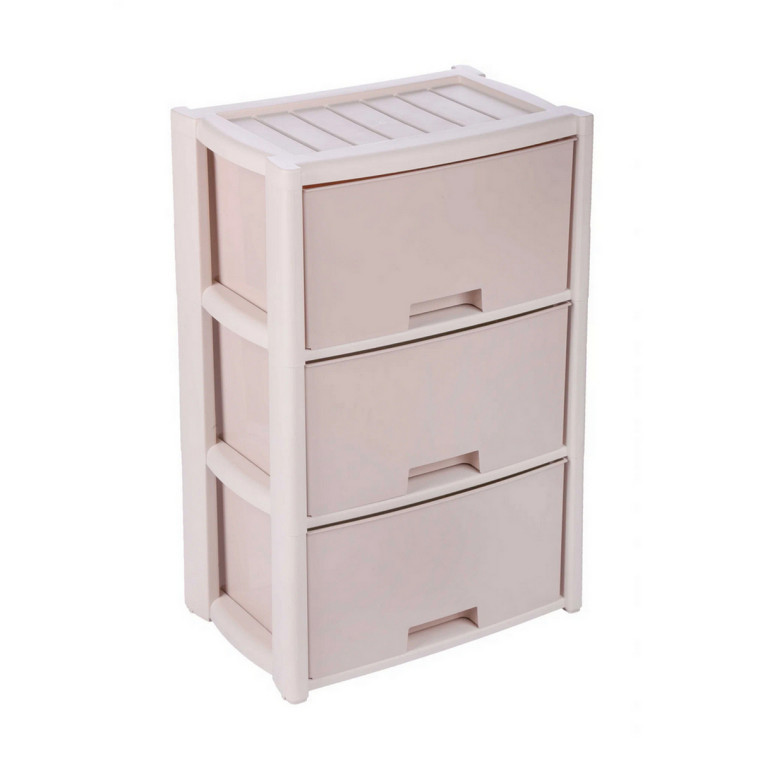 Комод пластиковый 3-х секционный 475х300х710 мм бежевый Колорит Альтернатива