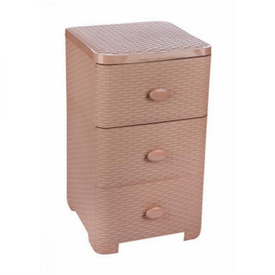 Комод пластиковый 3-х секционный 375*360*630 мм какао Плетенка Альтернатива Комод пластиковый 3-х секционный 375*360*630 мм какао Плетенка Альтернатива