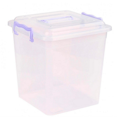 Контейнер пластиковый  12 л 282х261х280 мм с ручками прозрачный Альтернатива