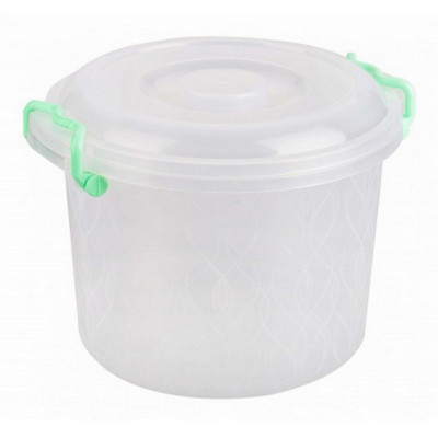 Контейнер пластиковый   8 л 30,3х27,7х24 см круглый с ручками прозрачный Альтернатива