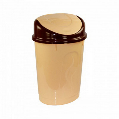 Ведро пластиковое для мусора 12 л 280х235х430 мм овал подвижная крышка бежевый Альтернатива Ведро пластиковое для мусора 12 л 280х235х430 мм овал подвижная крышка бежевый Альтернатива