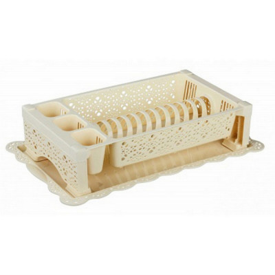 Сушилка пластиковая для посуды 530х340х115 мм бежевый Кружево Альтернатива Сушилка пластиковая для посуды 530х340х115 мм бежевый Кружево Альтернатива