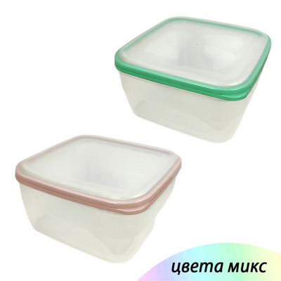 Контейнер пластиковый 2,2 л 200х200х85 мм квадратный для СВЧ микс Премиум Полимербыт