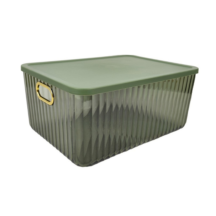 Контейнер пластиковый 363х260х165 мм крышка тонированный зеленый Волна Baizheng