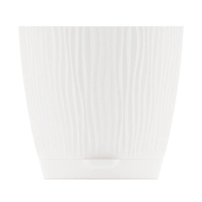 Горшок пластиковый  0,7 л поддон белый Флис Альтернатива