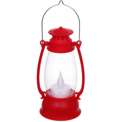 Светильник светодиодный пластик 6х6х13 см красный Лампа Семейный вечер Серпантин