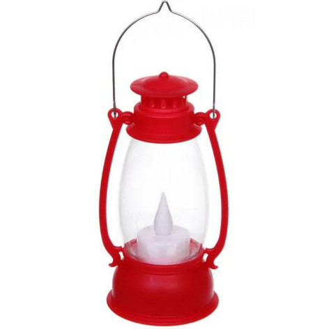 Светильник светодиодный пластик 6х6х13 см красный Лампа Семейный вечер Серпантин