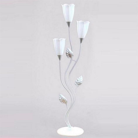 Торшер 3 плафона 145*40*28 см Е27 60Вт 12м2 плафон пластик белый Baizheng