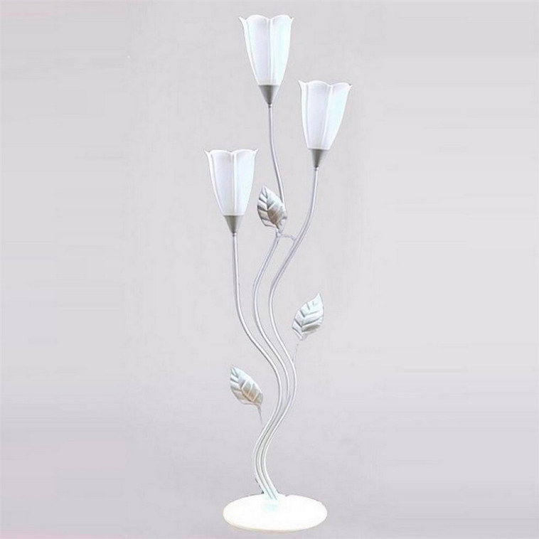 Торшер 3 плафона 145*40*28 см Е27 60Вт 12м2 плафон пластик белый Baizheng