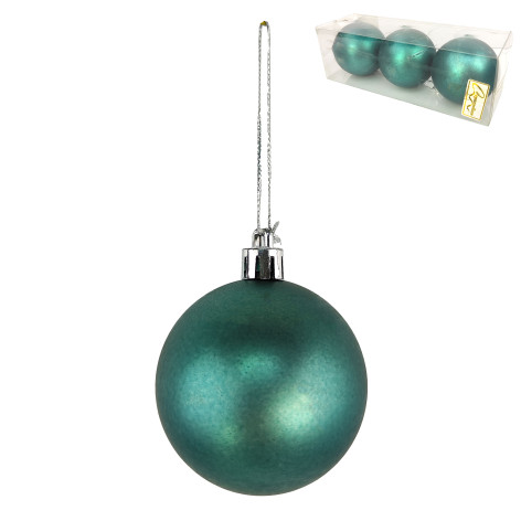 Набор пластиковых шаров d-6 см 3 шт темный нефрит Матовый Серпантин