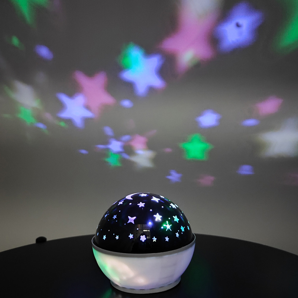 Диско шар светодиодный 220 В 10х8 см RGB авторежим 3 цвета Star lights