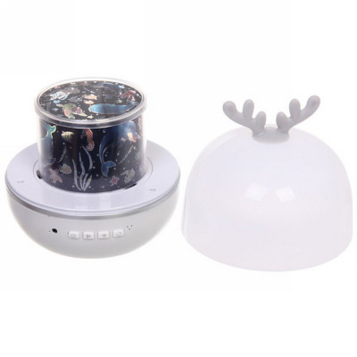 Диско шар 3 цвета 5 реж 6 картинок батарейки USB 4*АAА Fantasy - Олененок